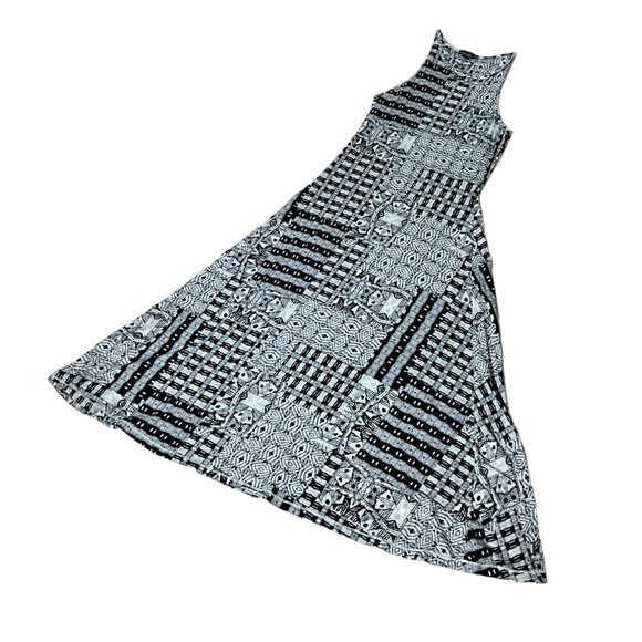 Vintage Ralph Lauren Jeans Co. Sleeveless Geometric Print Cotton Maxi Dress Sz M - Picture 3 of 10